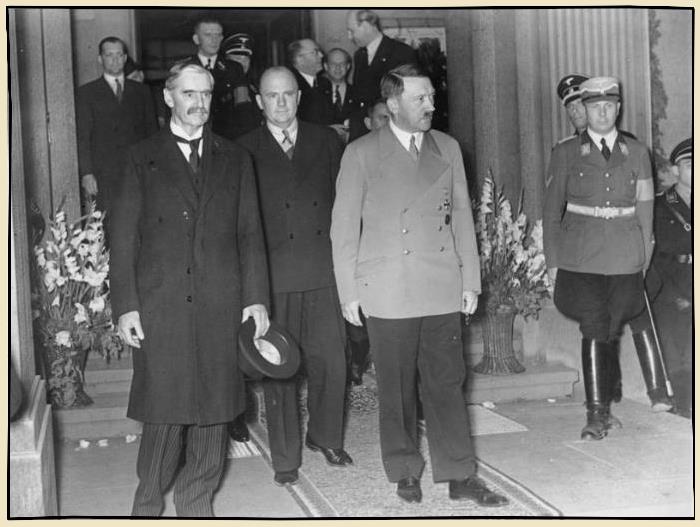 Chamberlain et hitler en 1938