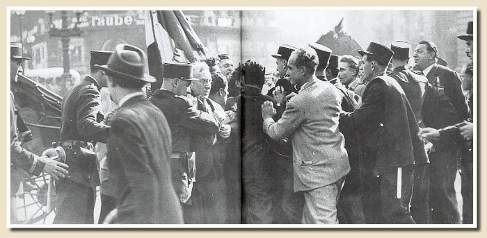 manifestants Croix-de-Feu en  fevrier 1934