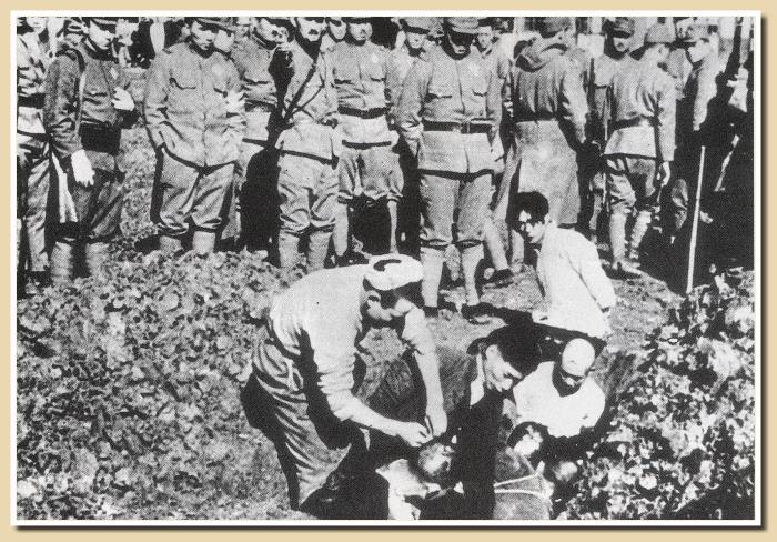 execution de prisonniers chinois à Nankin par l'armée japonaise
