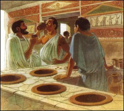 C'est dans les rues étroites et malodorantes de Rome que se trouvent les tavernes