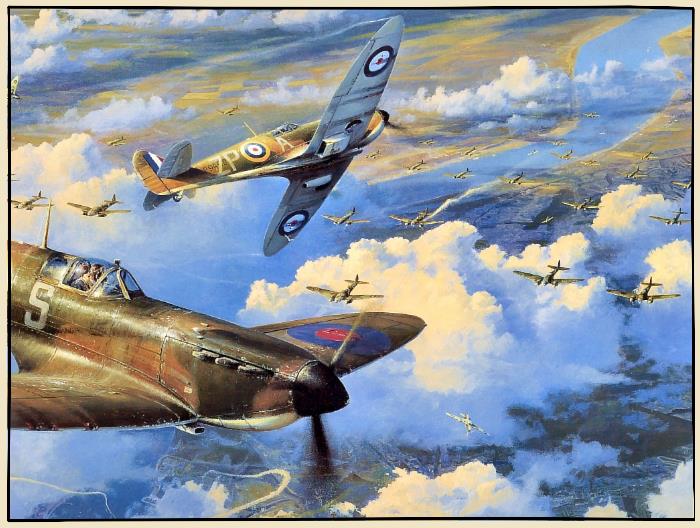 La RAF attaque des Bombardiers allemands pendant la bataille d'Angleterre