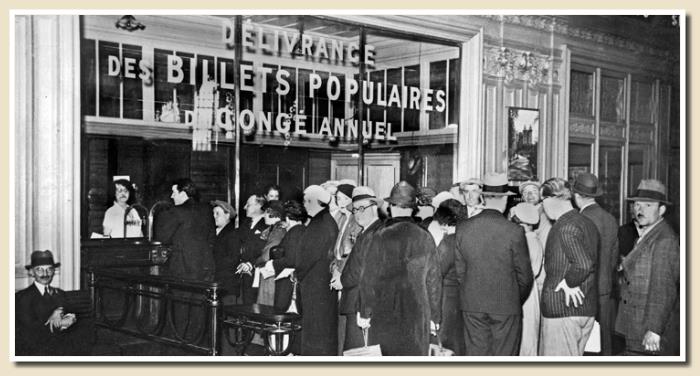 Les billets des conges payés en 1936