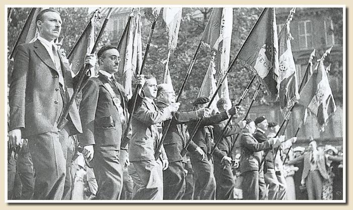 manifestation des  Jeunesses patriotes, les Anciens Combattants, les Camelots du roi en 1934