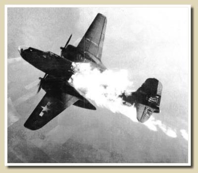destruction d'un bombardier americain
