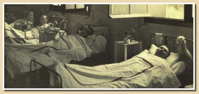 chambre d'hôpital pendant la Première Guerre Mondiale