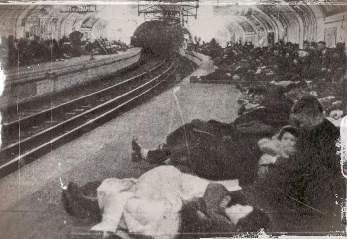 le metro pendant un bombardement à Paris