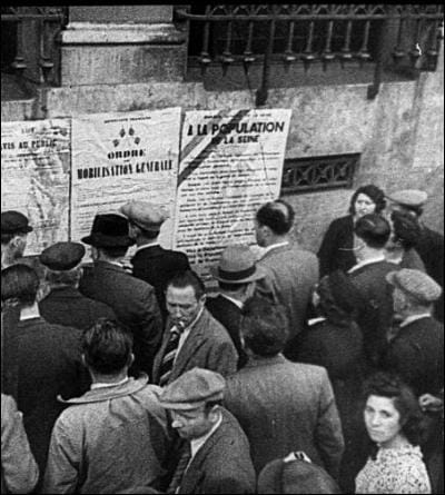 A Paris, le ciel est nuageux ce 3 septembre 1939