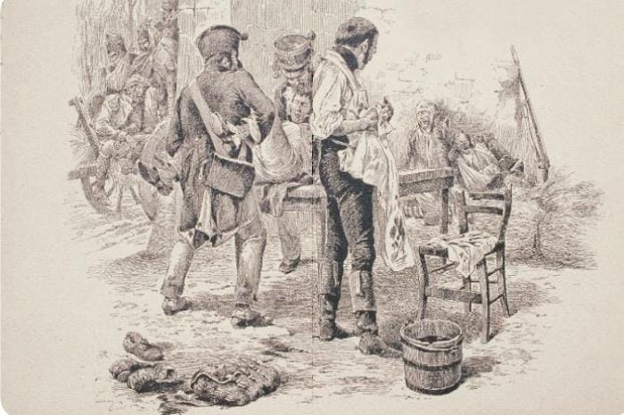 Le comble de l'horreur sera sans doute atteint lors de La sanglante bataille d'Eylau, le 8 février 1807