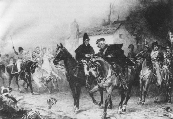 La fin de la bataille de Waterloo