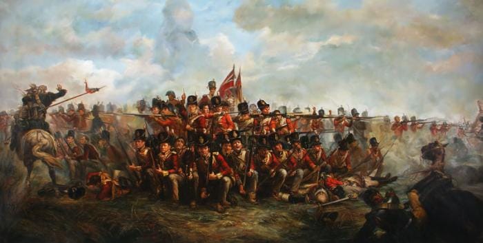 Les Anglais croient voir monter une mer d'acier pendant la bataille de Waterloo