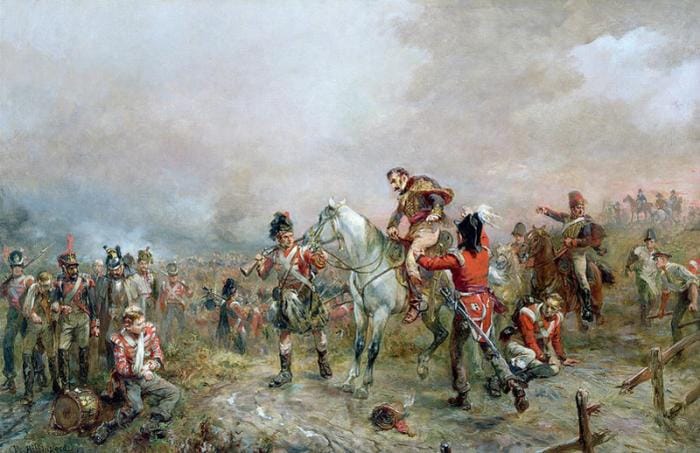 Les Anglais reculent à la bataille de Waterloo en 1815