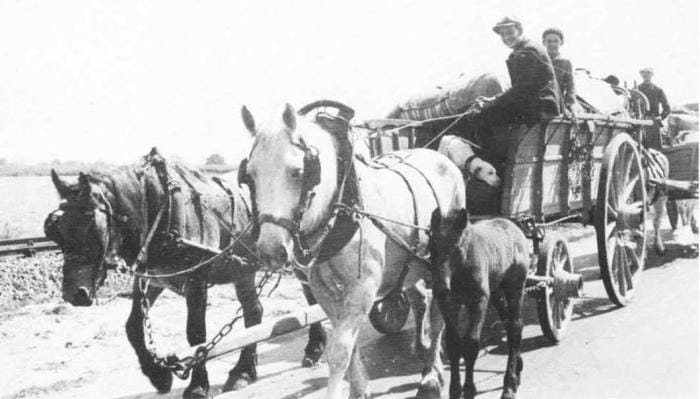 L'exode des paysans en 1940