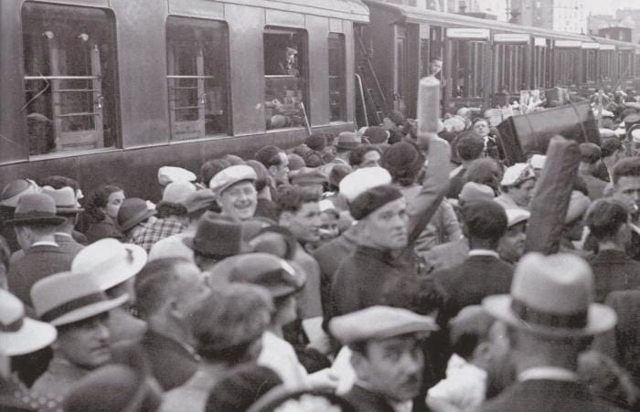 L'exode en train en juin 1940